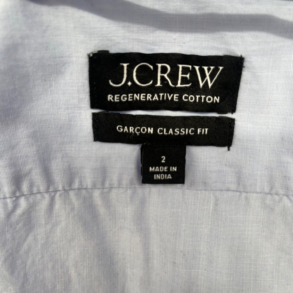 J. Crew Garçon classic shirt in cotton poplin Button Down Women 2 Blue BY715 - Picture 5 of 8